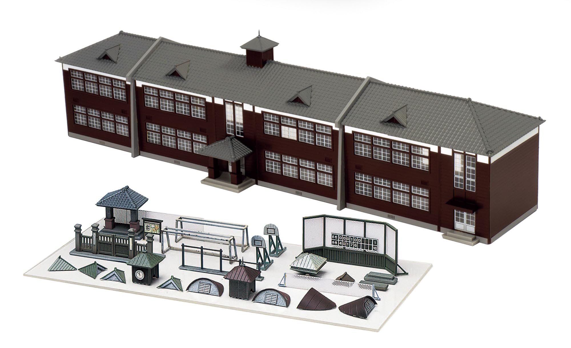 Amazon | グリーンマックス Nゲージ 着色済み 木造校舎 ダークブラウン