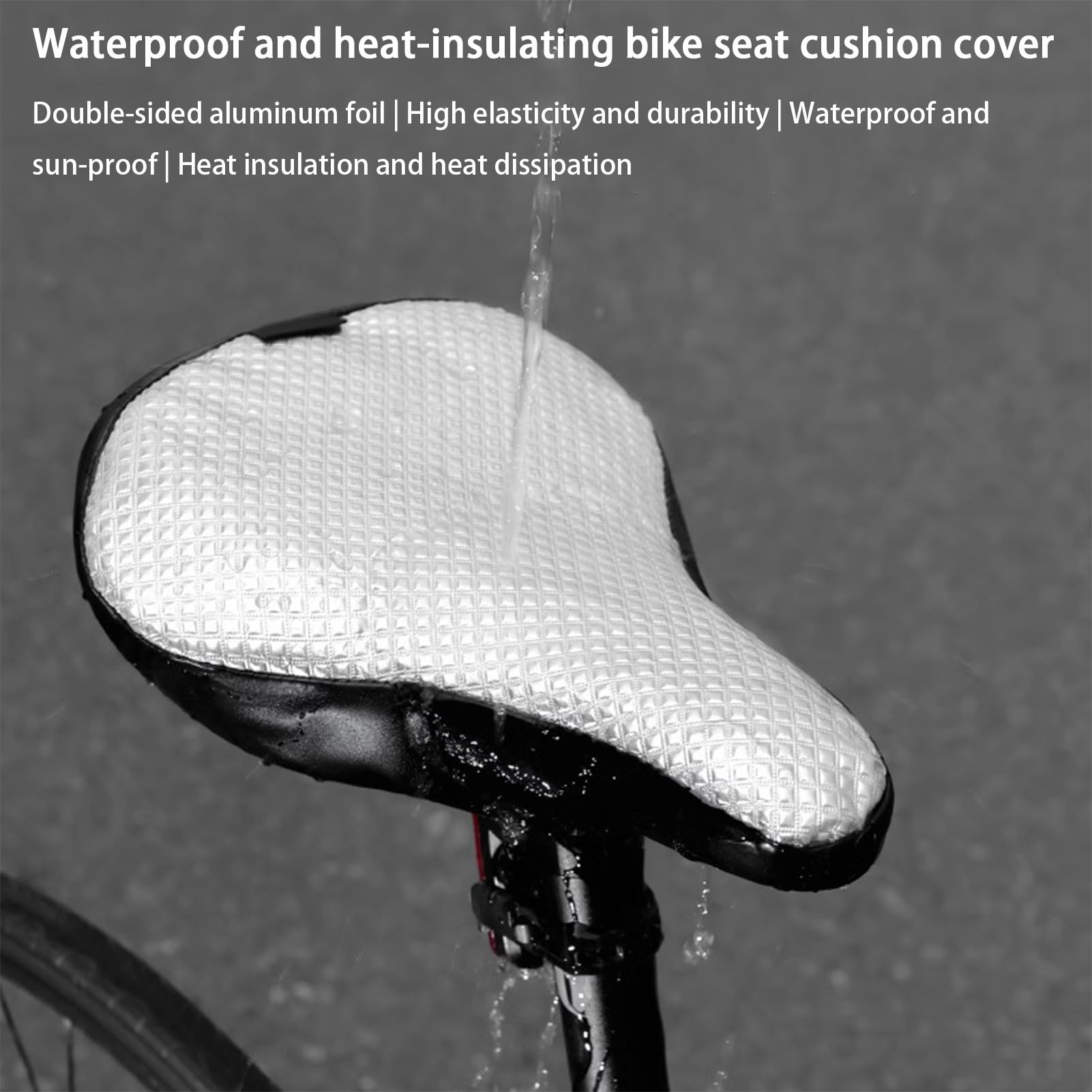 Coprisella per bicicletta, protezione antipioggia, materiale impermeabile, resistente al calore, scudo robusto, per ciclismo, fitness, allenamento, 26 x 21 cm, bianco, 1 pezzo