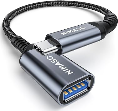 NIMASO USB C Converter Adapter Type C to USB 3.0 Female 20CM OTG Cable Type C Converter Connector 1 Pack, Grey