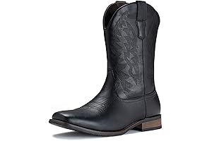 Cowboy Boots For Men Western Boot Durable Classic Embroidered Square Toe Traditional Boots