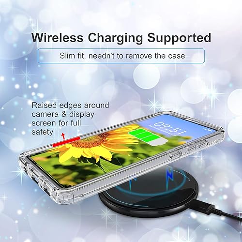 Miniatura 5 de Funda de teléfono compatible con Moto G 5G PlusMoto ONE 5G UW, parte trasera de policarbonato duro transparente de doble capa + cubierta protectora