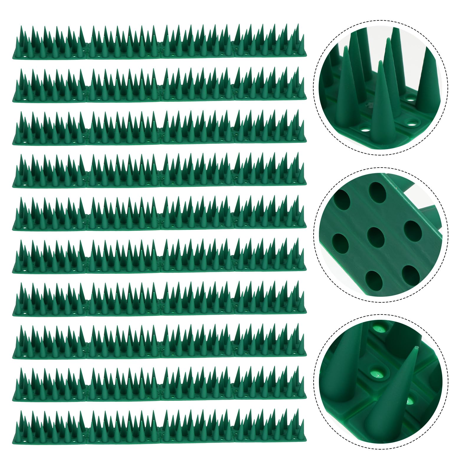 HOMSFOU Dissuasore per Piccioni in Plastica Verde 10 Set, Barriera Anti Scala e Anti Appoggio per Passeri e Gabbiani su Stufa e Torre