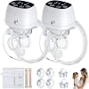 ASAHINA Hands Free Breast Pump S12 Updated, Wearable Breast Pumps of Longest Battery Life & Touch Screen, Double Portable Electric Breast Pump with 3 Modes 9 Levels Suction-192225mm Flange, 2 Pack