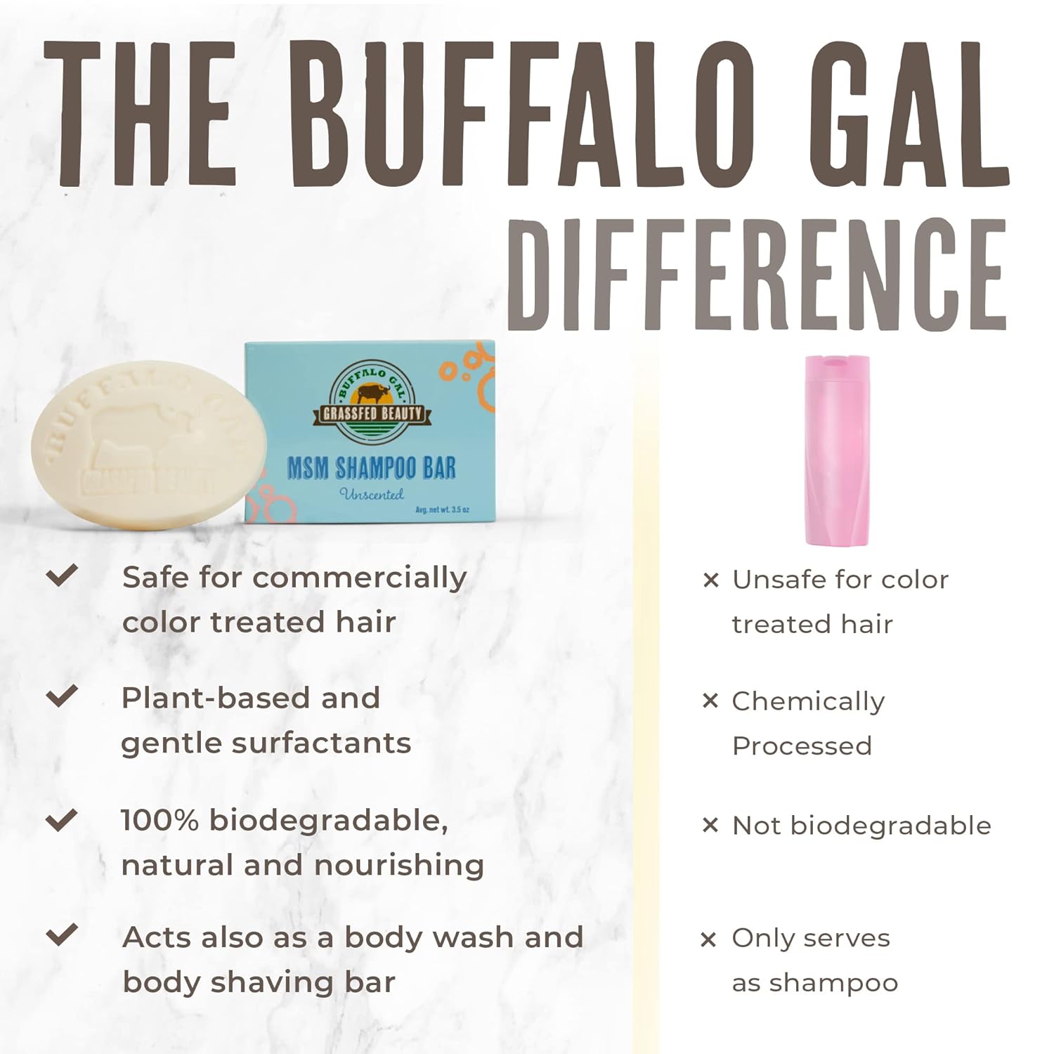 MSM + Tallow Shampoo Bar – Hair Growth Solid Shampoo for Soft, Healthy Hair – pH Balanced, Sulfate-Free, Silicone-Free, Plastic-Free – Unscented - Image 8