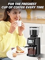 Vista 9 de Homtone Conical Burr Espresso Coffee Grinder, 51 Precise Settings, Electric Mill with Portafilter Holder, 2-12 Cups Adjustable, Anti-static