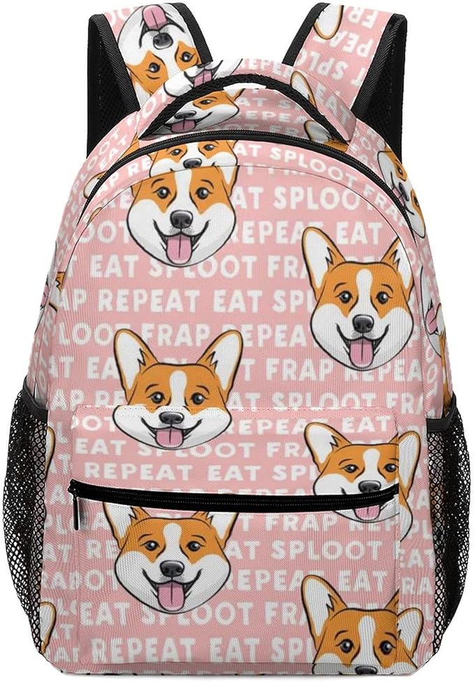 Amazon Co Jp リュック キッズ コーギー ピンク英語 カバン デイパック かわいい 女の子 大容量 入園 通園 新学期 誕生日 お祝い プレゼント シューズ バッグ