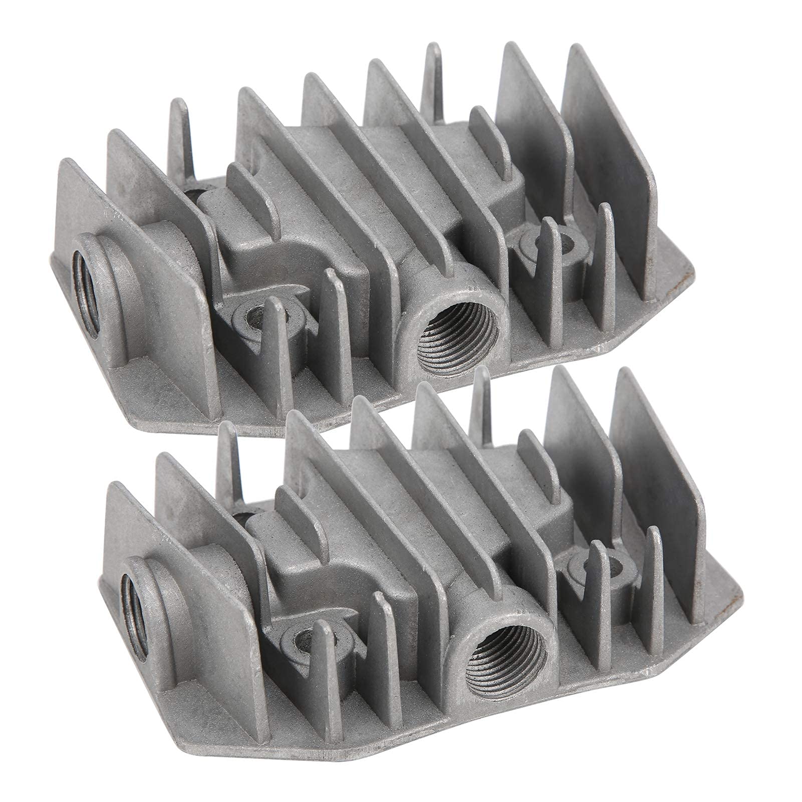 2 Uds Cabeza de cilindro 4/3/5P, Cabezal de Cilindro de Compresor de Aire Cubierta de Refrigeración de Aluminio 48mm x 72mm
