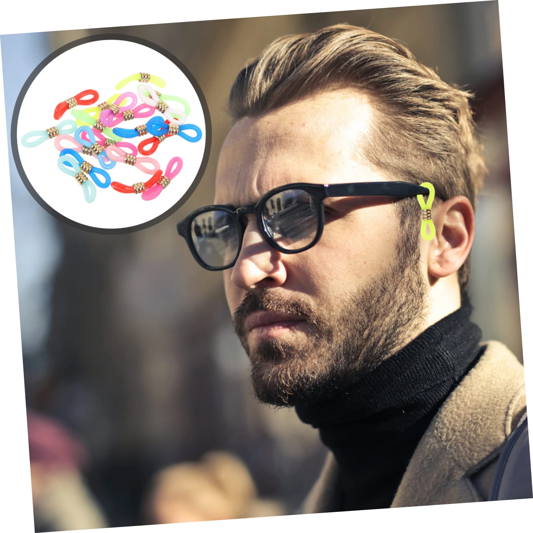300piezas Cadena De Gafas De Silicona Antideslizante Conectores Ajustables Para Anteojos Para Actividades Deportivas y Uso Diario