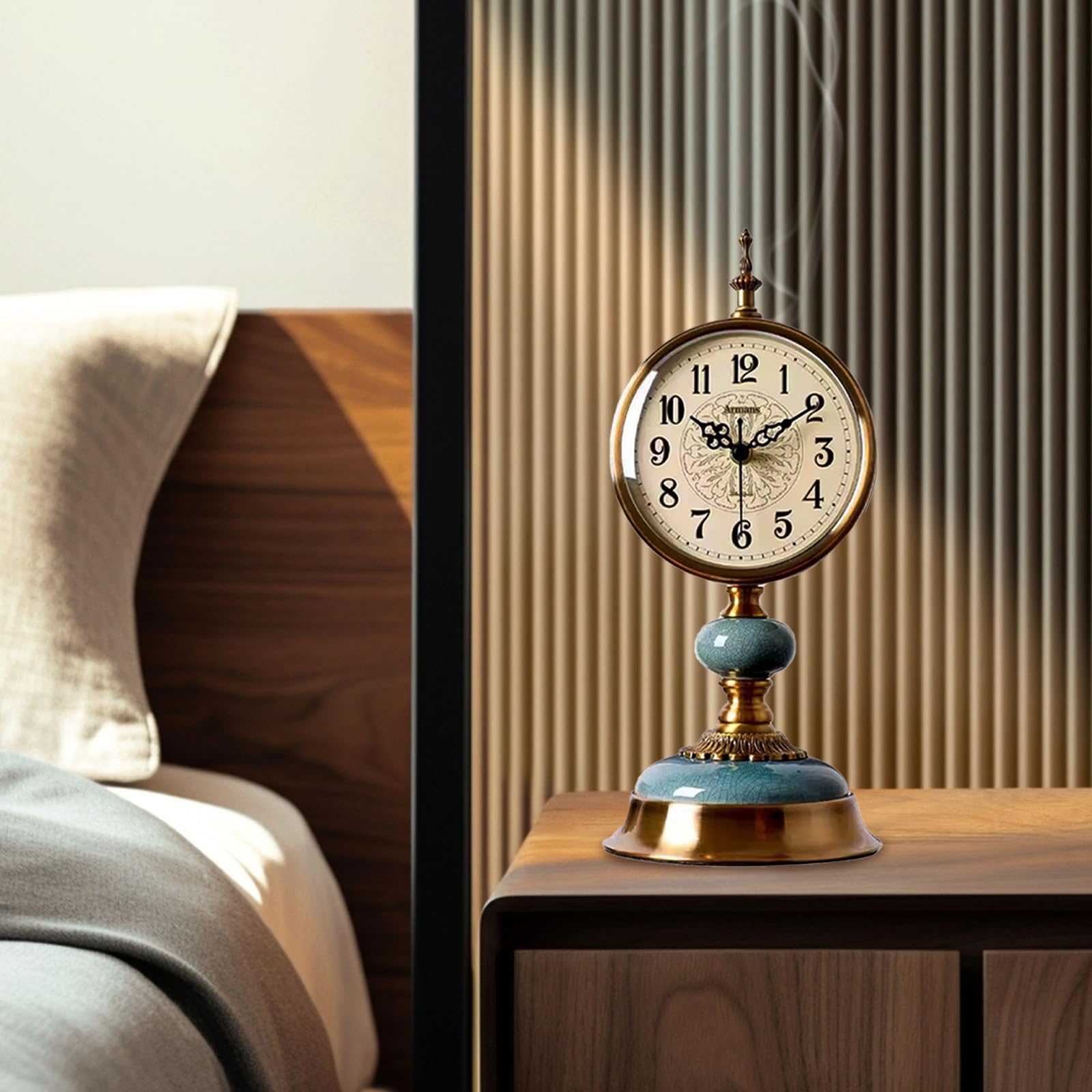 Vintage Tischuhr, Vintage Standuhr, Antik Silent tischuhr für Wohnzimmer | Klassische Nostalgie Tischuhr im Europäischen Stil, Tischuhren für Zuhause, Wohnzimmer, Schlafzimmer