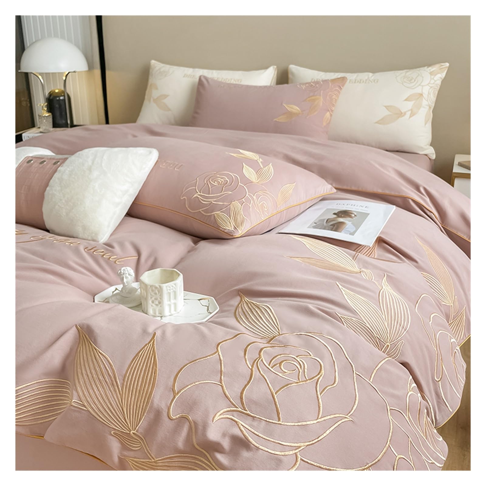 Housse de couette respirante 100% coton | Parure de lit 4 pièces toutes saisons