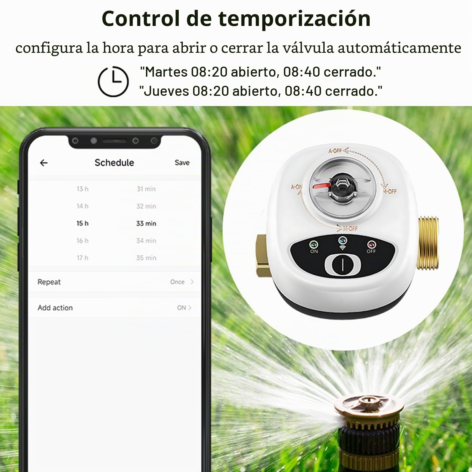 Válvula de agua WiFi impermeable IP65 con control de voz automático por aplicación programada - Válvula de agua inteligente DN20