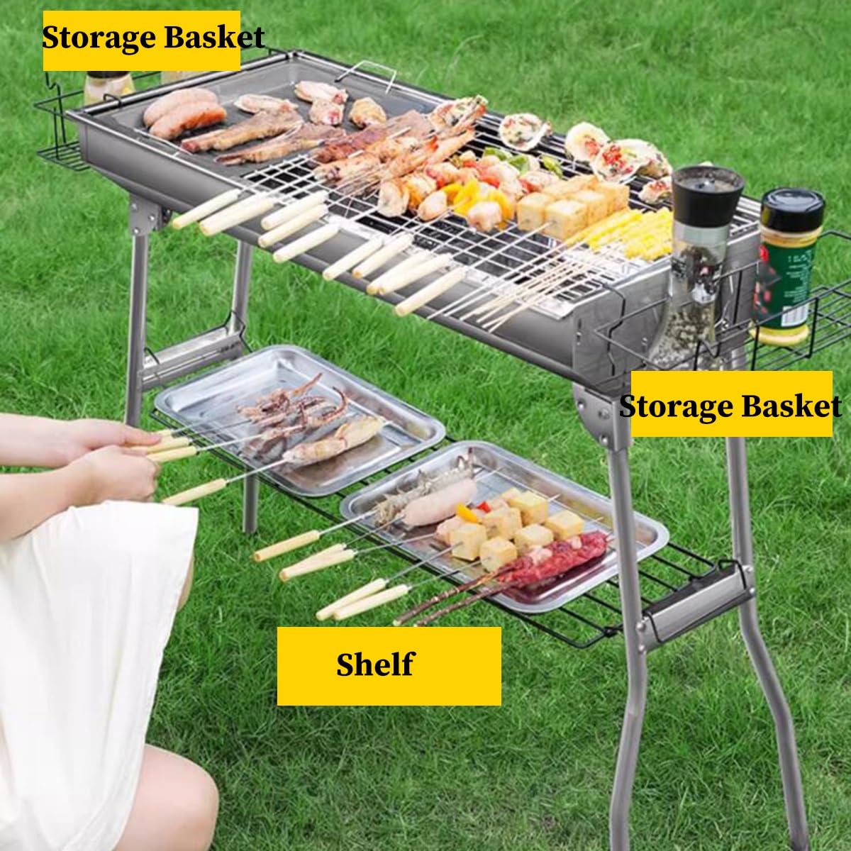 グリル キャンプ グリル 旅行 ピクニック 小型 炭 グリル