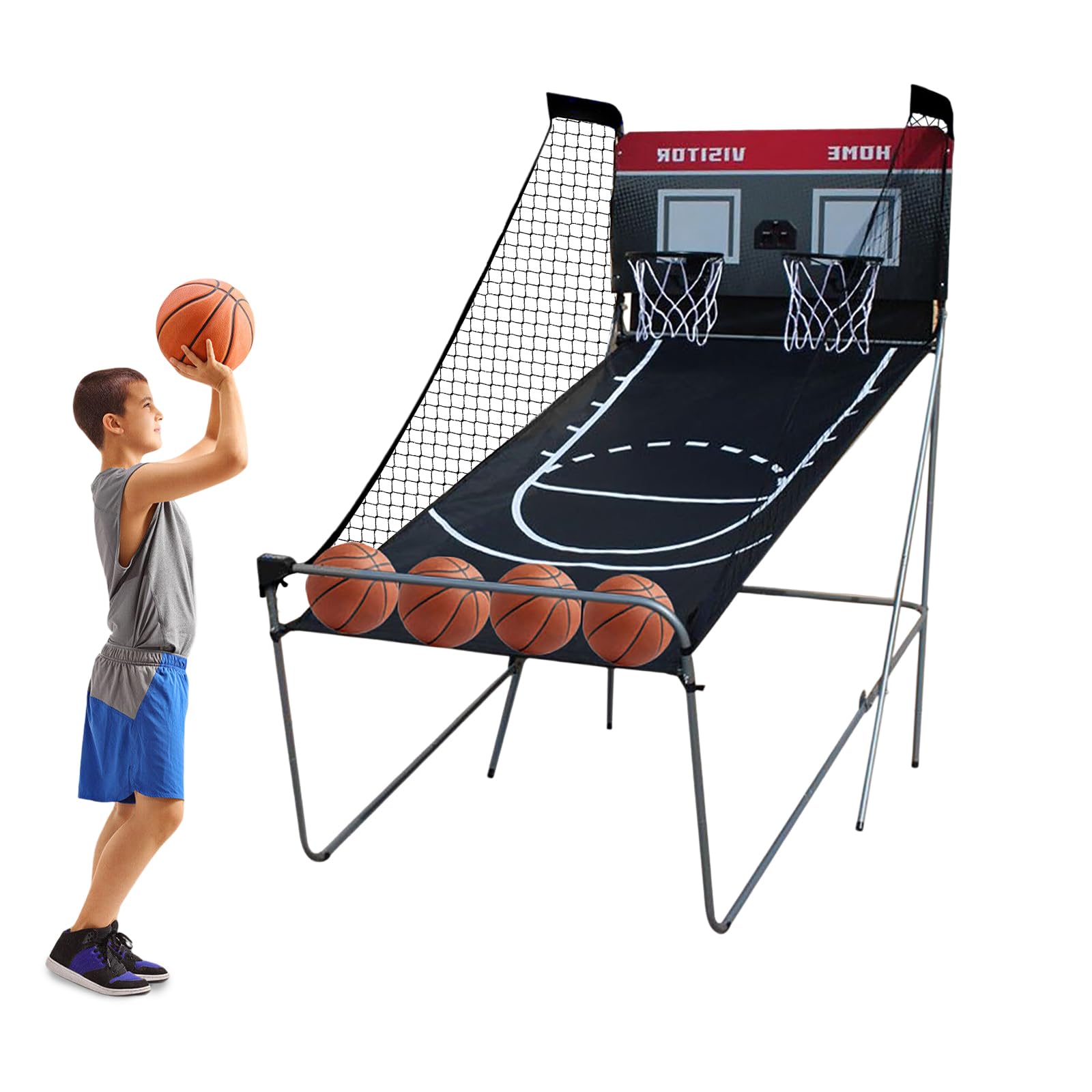 Canasta de baloncesto electrónica con contador de puntuación | Arcade Máquina de baloncesto para niños y adultos | Juego de interior con 4 bolas | Para Habitación Sala de Juegos