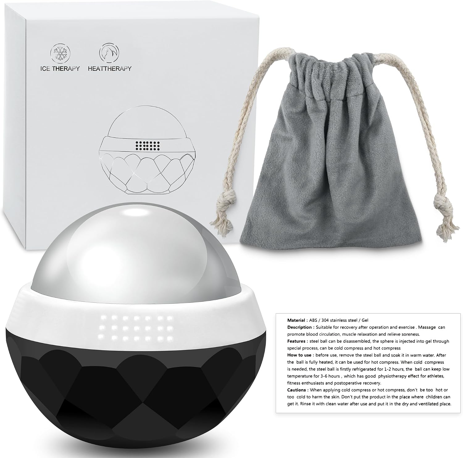 Cold Massage Roller Ball, Cryosphere Cold Massage Ball with Cold Gel Core