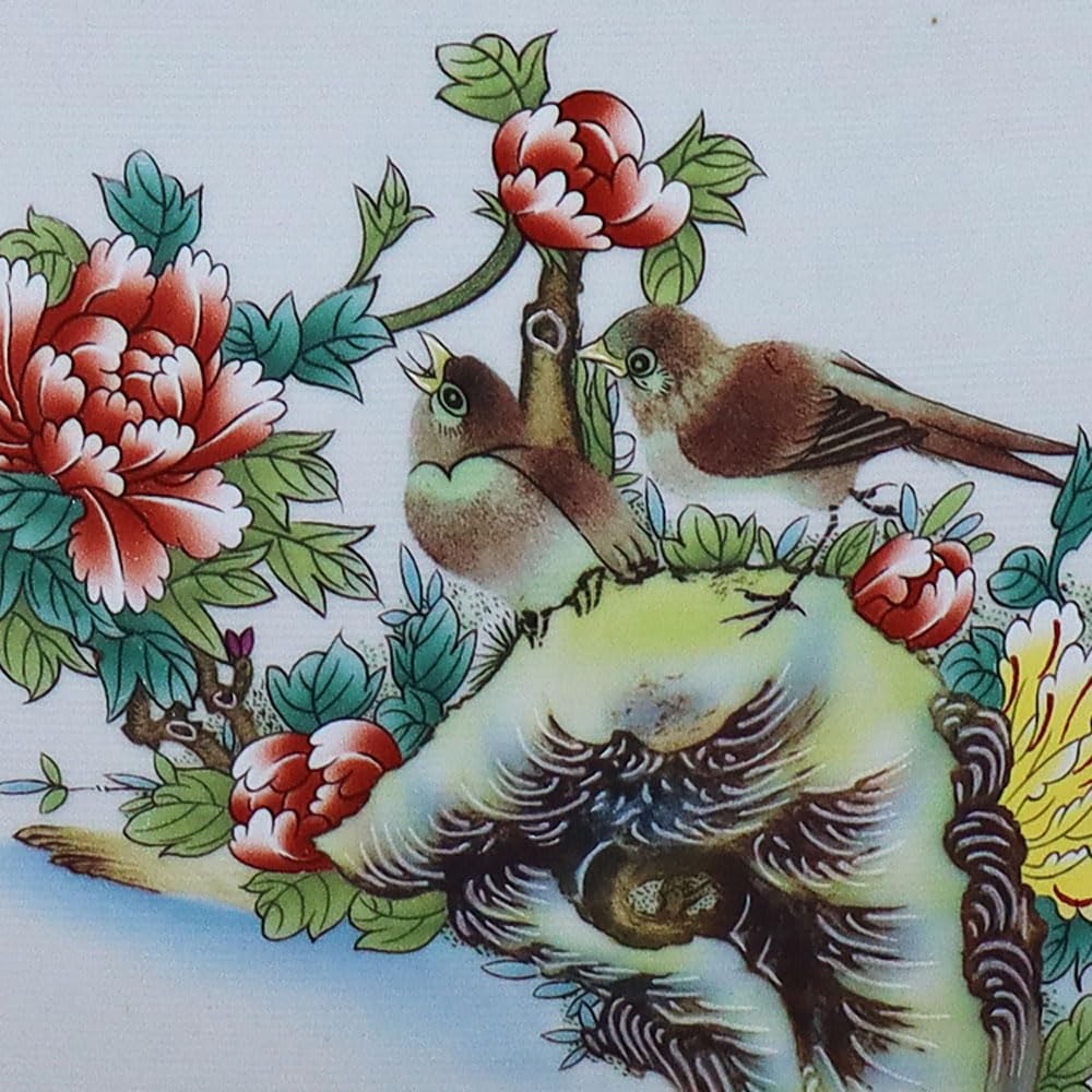 Dekoracyjna doniczka z niebiesko-białej porcelany, doniczka ogrodowa na sukulenty, donica na rośliny urny, donica na rośliny z wzorem kwiatowym i ptaków, mała doniczka ogrodowa na kwiaty, B,