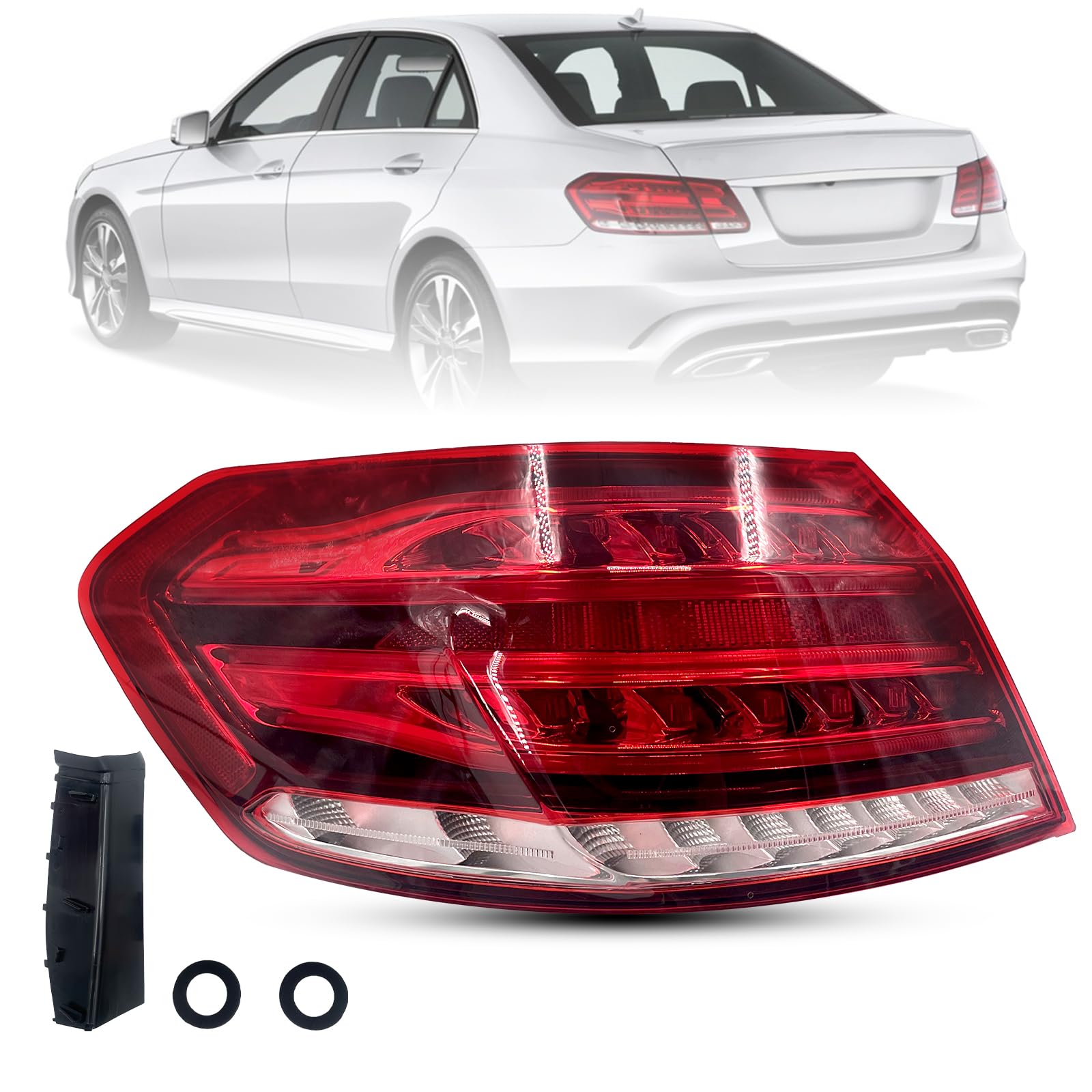 2129061303 LED Outer Tail Light Brake Lamp Compatible with 2014 2015 2016 Mercedes Benz E-Class W212 E250/E300/E350/E400/E550/E63 AMG Sedan Rear Tail Lamp Left Driver Side Replace #212-906-13-03