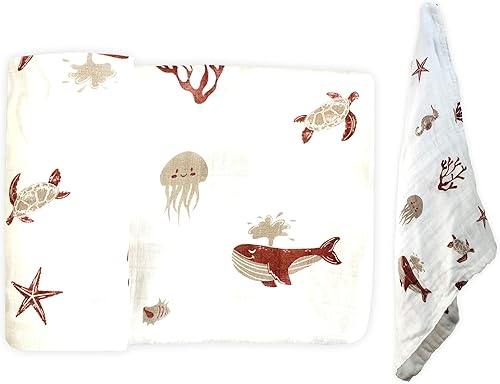 Leyl&Ari Manta para bebé y juego adorable  Juego de manta de recepción para recién nacido (Under The Sea Friends)