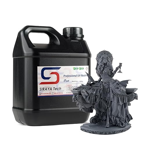 Vista 37 de Siraya Tech Resina de impresora 3D rápida similar a ABS de 4.4 lbs, curado UV, no frágil, alta precisión, líquido de fotopolímero estándar para Gris