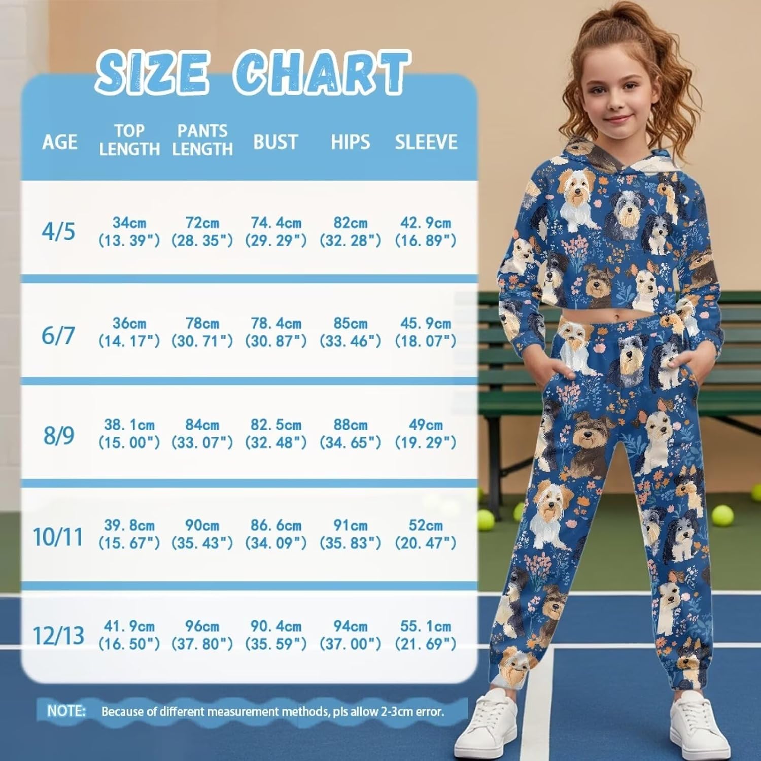 Girls 2 Piece Outfits Sweatsuit Pant Sets with Pockets