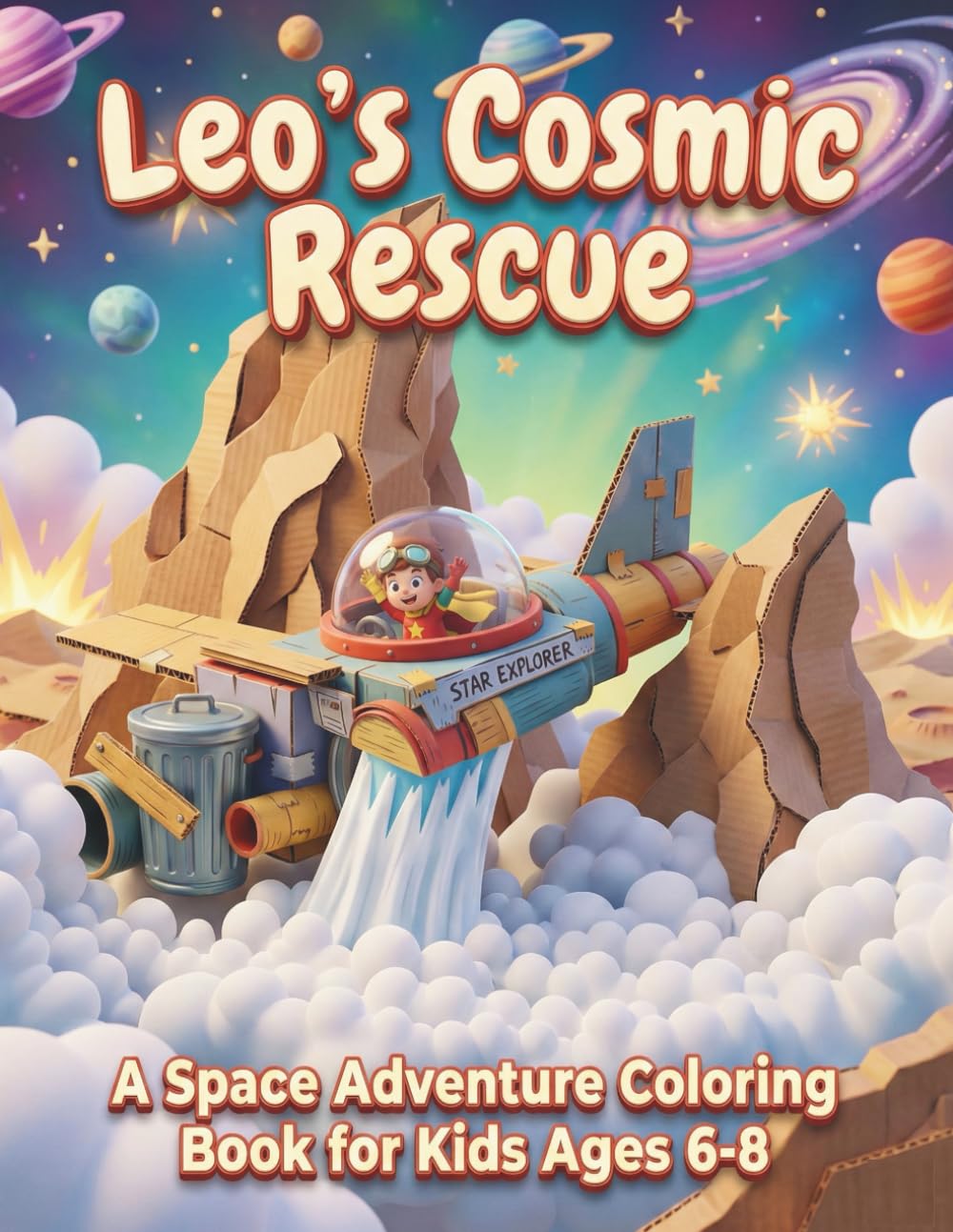 Leo’s Cosmic Rescue: A Space Adventure Coloring Book for Kids Ages 6-8