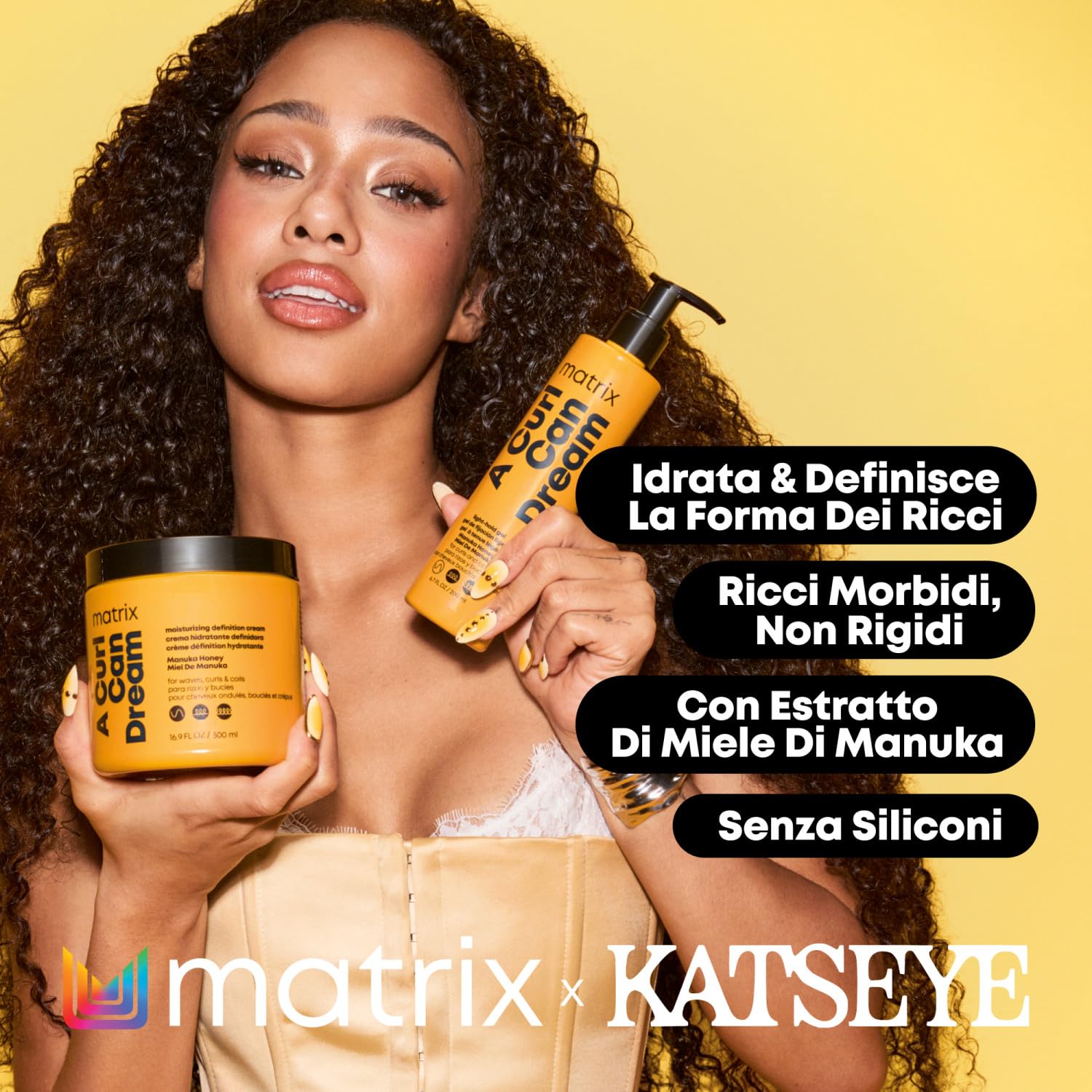 Matrix Crema Leave-In, Con Miele di Manuka per Capelli Ricci e/o Mossi, Nutre e Protegge la Forma del Riccio, A Curl Can Dream, 500 ml