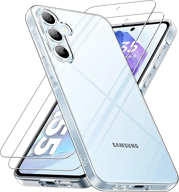 Caslord Coque Samsung Galaxy A55 avec Verre Trempé - Protection Antichoc Transparente