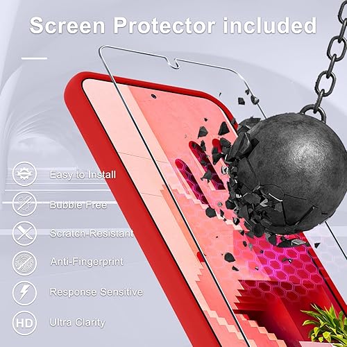 Miniatura 7 de Funda para Samsung Galaxy A54 5G y 2 protectores de pantalla de vidrio templado, funda protectora delgada de silicona líquida a prueba de golpes,