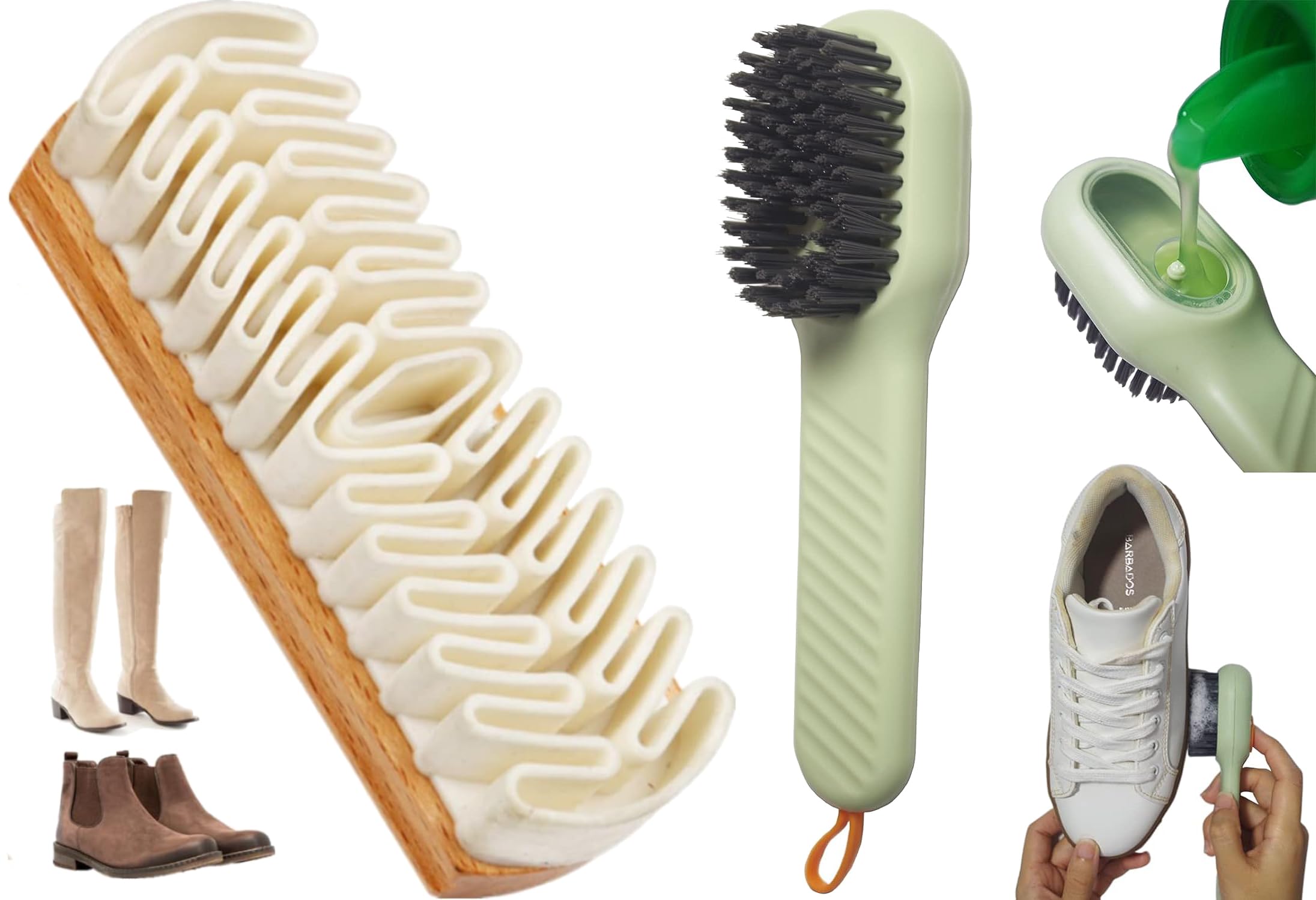 Pack of 2 Shoe Cleaning Brush with Handle Scrubbing Reusable Washing for Boots Shoes Leather Jackets TPR Suede Brush Shoe Cleaning Brush & Household Cleaning Brush with Multi Directional Bristles - 2 (B0CHMTHZG2) Amazon Price History, Amazon Price Tracker