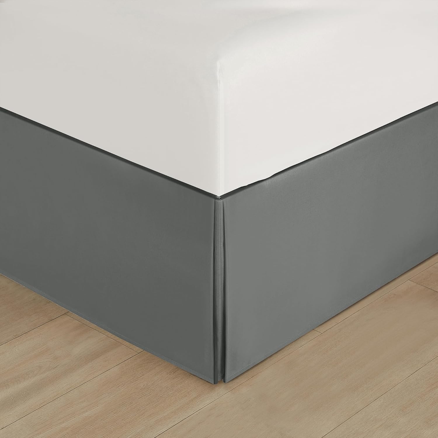 King Comforter Set, Grey, 7 Pieces in a Bag, Ultra Soft Jacquard with Solid Piecework, Luxury Bed Set with Comforters, Bed Skirt, Pillow Shams and Decorative Pillows - Image 8