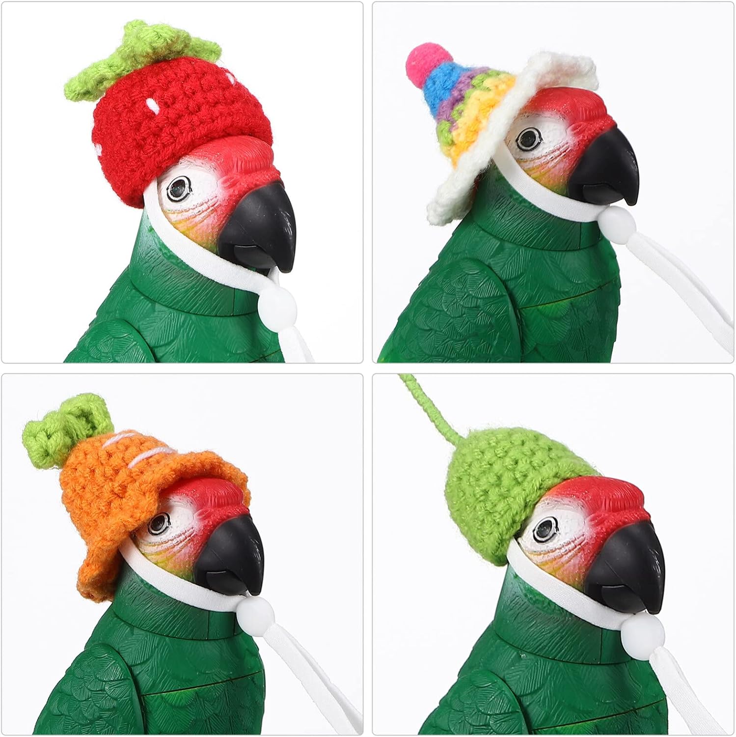 Ipetboom 4Pcs Hamster Hats, Knitted Small Animals Hat Snake Hat Tiny Hats Mini Hat Bearded Dragon Hat Pet Snake Accessories Tiny Hats for Reptiles