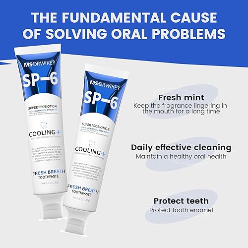 Miniatura 7 de SP-6 - Pasta dental probiótica refrescante para aliento fresco, seis probióticos para una respiración fresca y salud bucal de larga duración, sin
