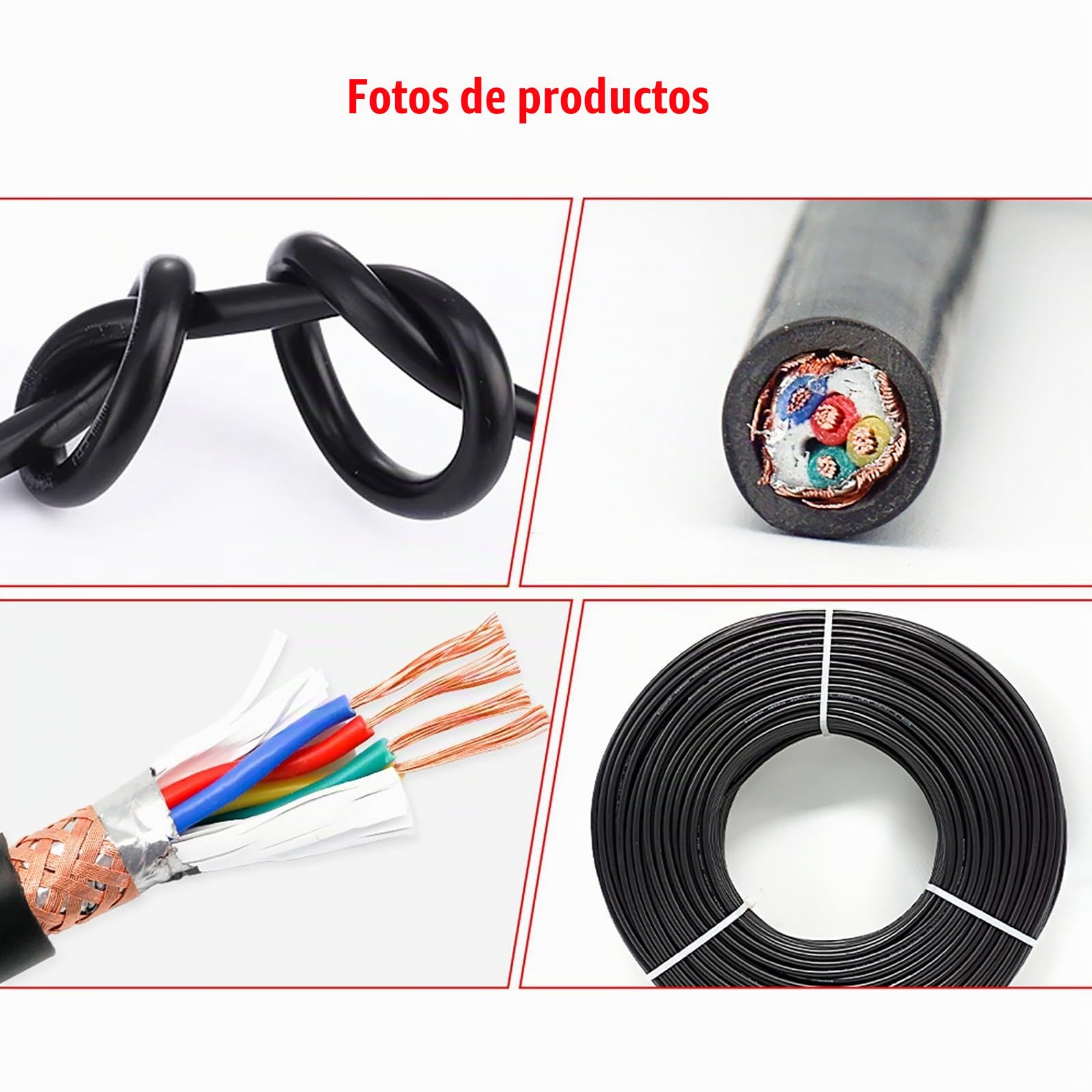 Cable Apantallado De Par Trenzado De 4 Conductores 0,3 Mm² A 1,0 Mm² De Cobre Libre De Oxígeno Para Señal RS485, Audio Y Automatización(0.5mm2,30FT)