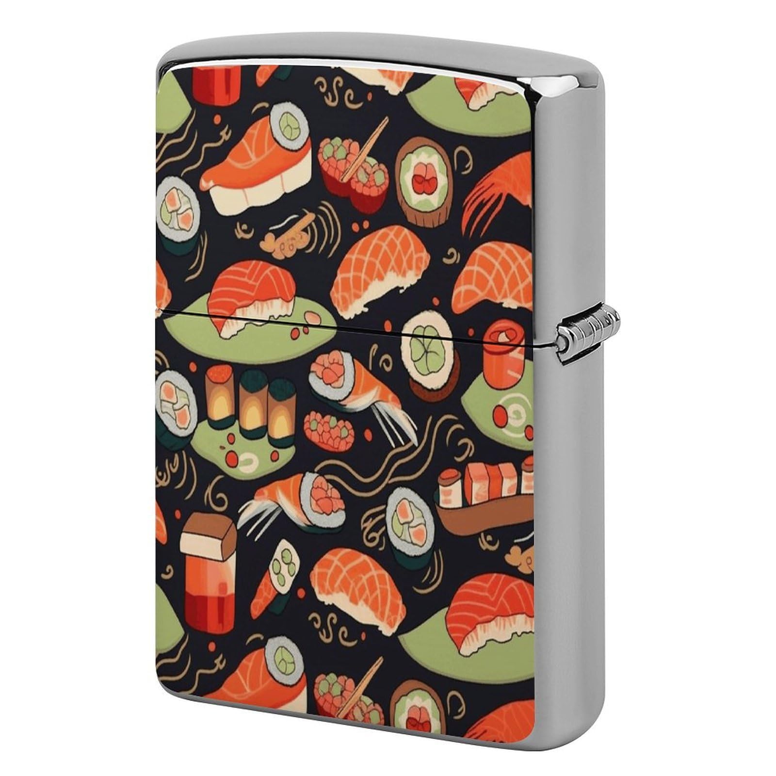 Fekiloot Style Japanese Sushi Shrimp Lighter Case Cover Metal Lighter Case
