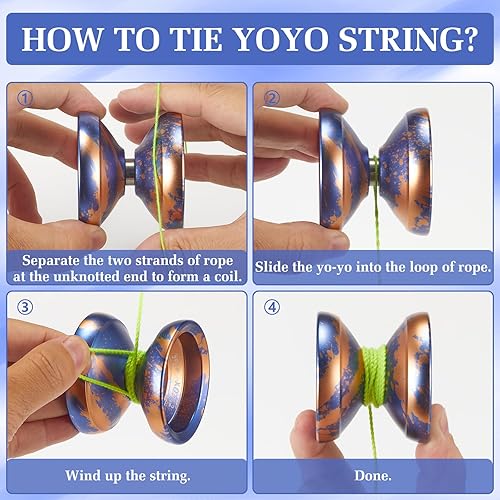 Miniatura 9 de Yoyo Yo Yo profesional que no responde para niños de 8 a 12 años, Yoyo para adultos, niños principiantes, Yoyo de metal truco, yoyo profesional con