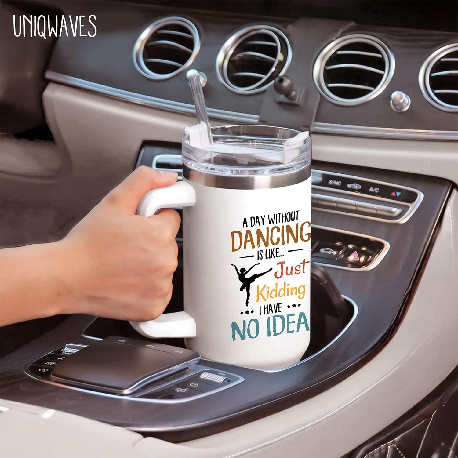 40oz Dance Teacher Cup Tumbler with Handle,Dance Teacher Gifts for Women from Student,Teacher Appreciation Gifts, Back to School Teacher Gifts for Teacher Birthday Thank You Gift for Teacher - Image 3