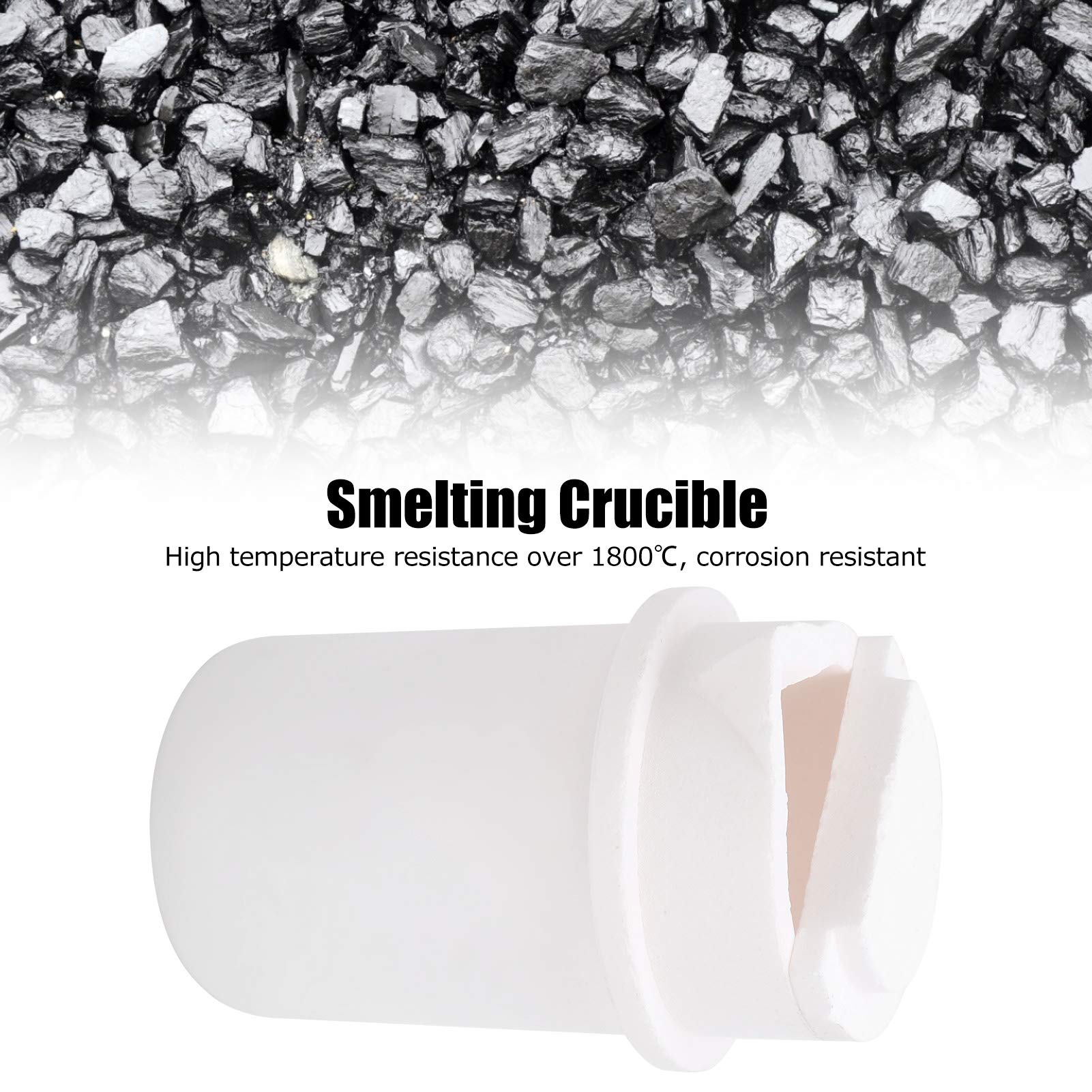 1kg Crucible Fused Quartz Foundry Smelting Crucible Crucible Cup with Cover Casting Refining Gold Silver Copper Platium