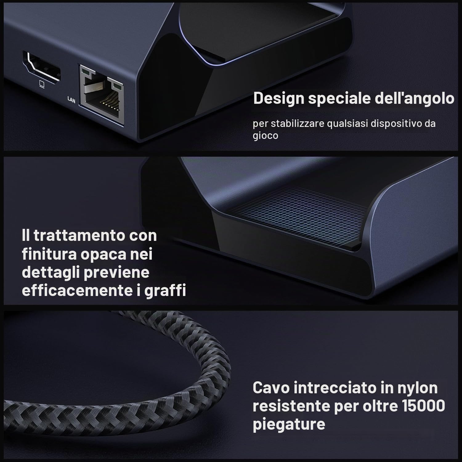 iVANKY Docking station 10-in-1 aggiornata per ROG Xbox Ally X (2025) | Steam Deck OLED/ASUS ROG Ally X dock, 4K@144Hz per Lenovo Legion GoS, HDMI 2.1, Ethernet 1Gbps, 5*USB-A 3.0, ricarica 100W
