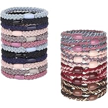 24 Pcs Hair Elastic Bands for Women Braided No Damage Elastic Bands Thick and Thin Hair Ties Soft Strong Ponytail Holders Accessories for Thin Thick Medium Long Mixed Colors