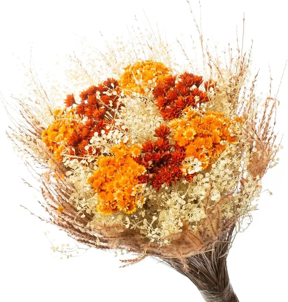 Buquê com flor seca desidratada para decoração charmosa