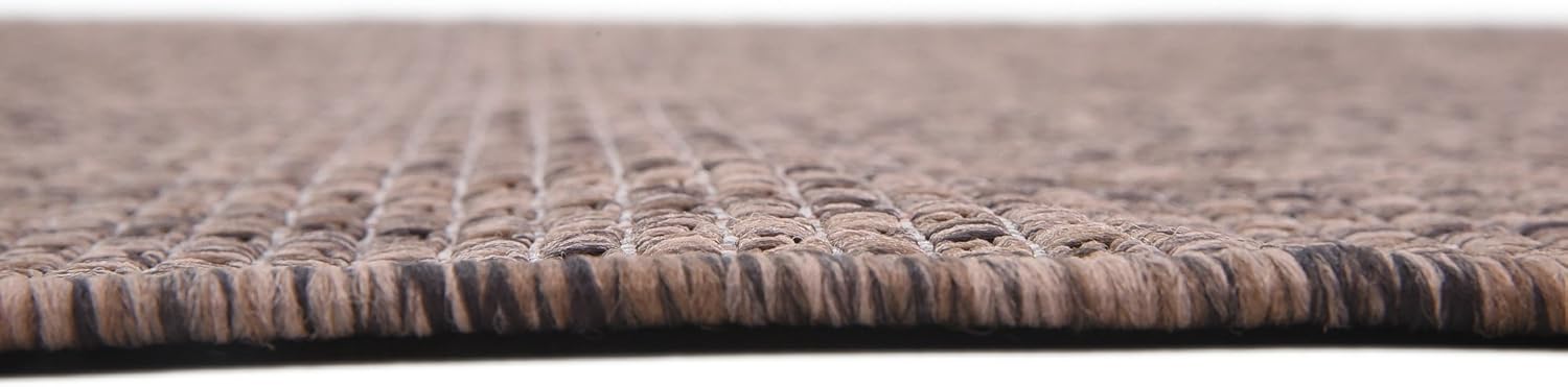 Versatile Light Brown 4' x 6' Synthetic Outdoor Rug