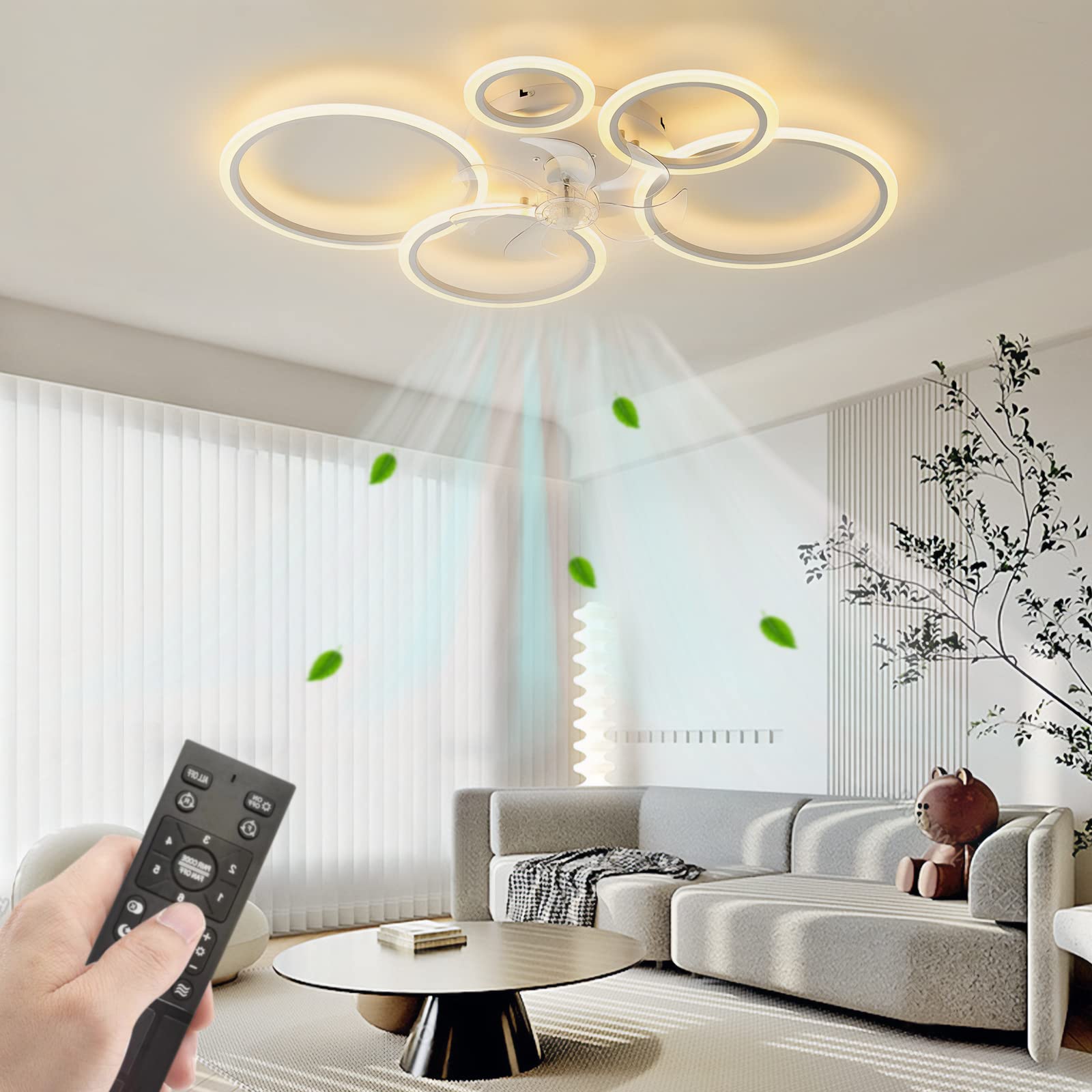 Ventilateur de plafond avec lampe LED à 6 vitesses pour rafraîchir discrètement votre intérieur