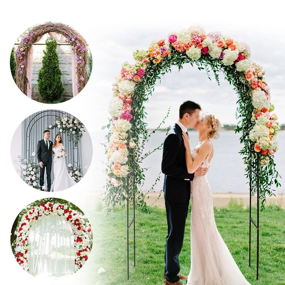 Gartenparty Dekoration - Wetterfester grüner und weißer Rosenbogen für Hochzeit und Geburtstag, verzinktes Metallgeflecht, 280 x 220 cm (110,2 x 86,6 Zoll)