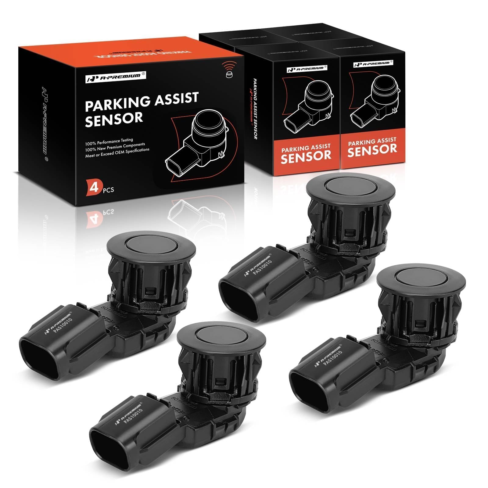 Photo 1 of A-Premium 4-PC Reverse Backup Parking Assist Sensor Compatible with Select Toyota Models - RAV4 2014-2018, Tacoma 2015-2022, Tundra 2014-2021, with 6 Pins, Replace# 89341-0C010, 89341-0C020