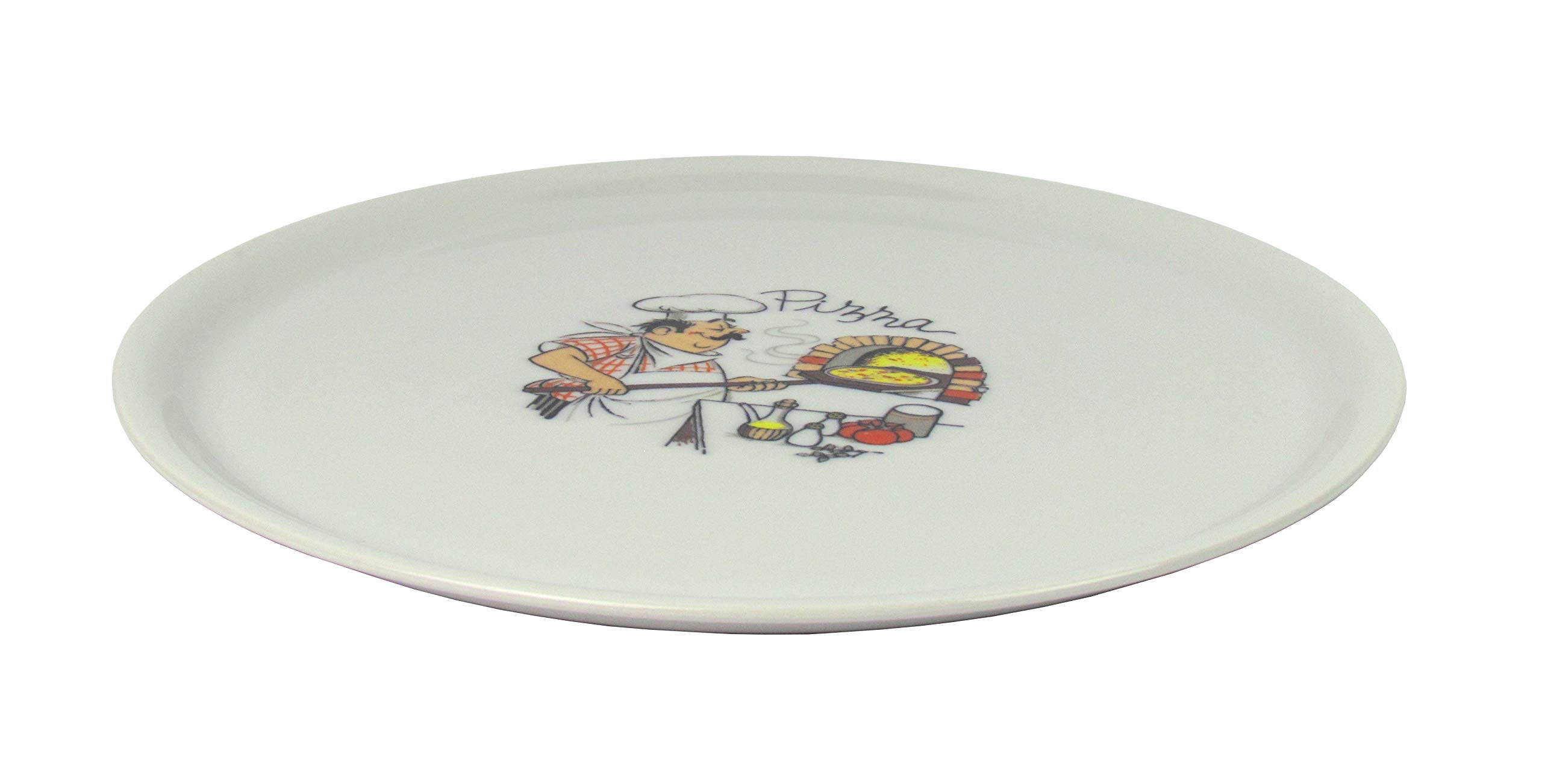 Saturnia Set di 6 piatti per pizza con decoro pizzaiolo Ø 33 cm