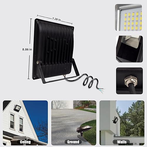 Miniatura 31 de Luz de inundación LED de 240 W para exteriores, superbrillante, 36000 lm, 1500 W, equivalente a 100 – 277 V, certificación ETL IP66 impermeable
