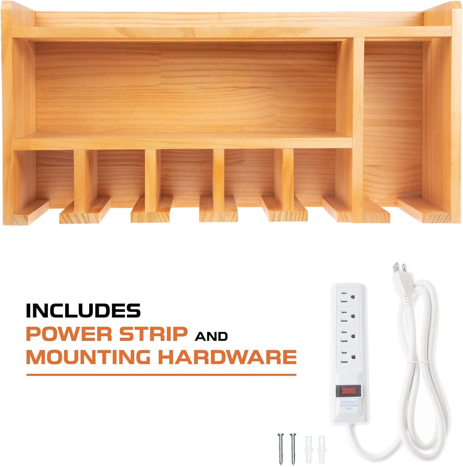 70% Off Everything Power Tool Organizer for Garage - Fully Assembled Wood Tool Chest, 5 Drill Charging Station and Circular Saw Holder - Great Workshop Organization and Storage Gift for Men