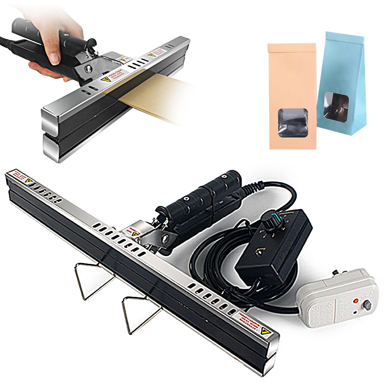 Sigillatrice Termica Portatile, Larghezza Di Saldatura 15 Mm, Sigillatrice Per Sacchetti Di Plastica 200 Mm/300 Mm/400 Mm, Per Sacchetti Mylar, Sacchetti In Alluminio,30cm