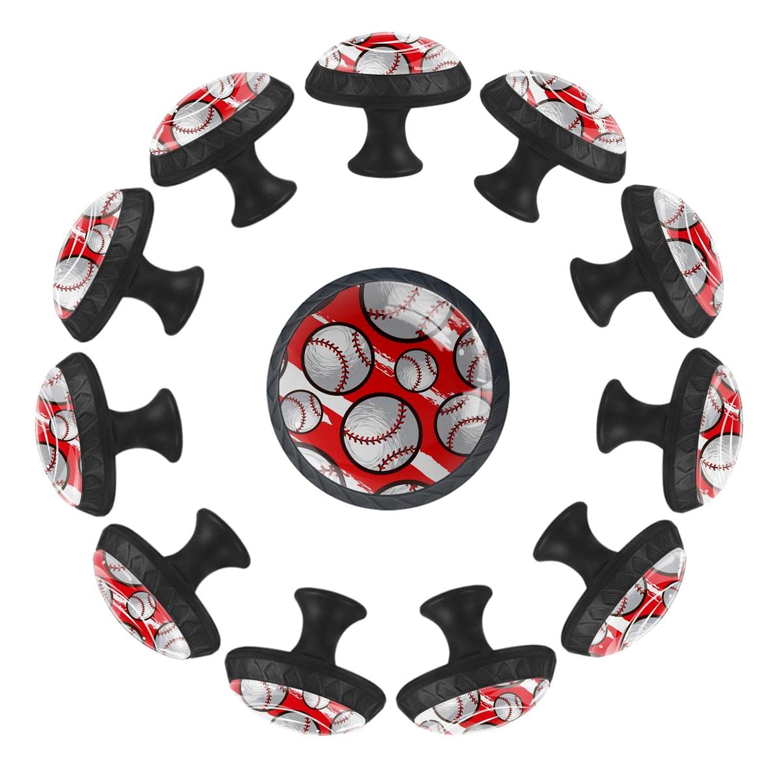 Boutons de tiroir baseball 35mm lot de 12 poignées de meuble enfant crèche