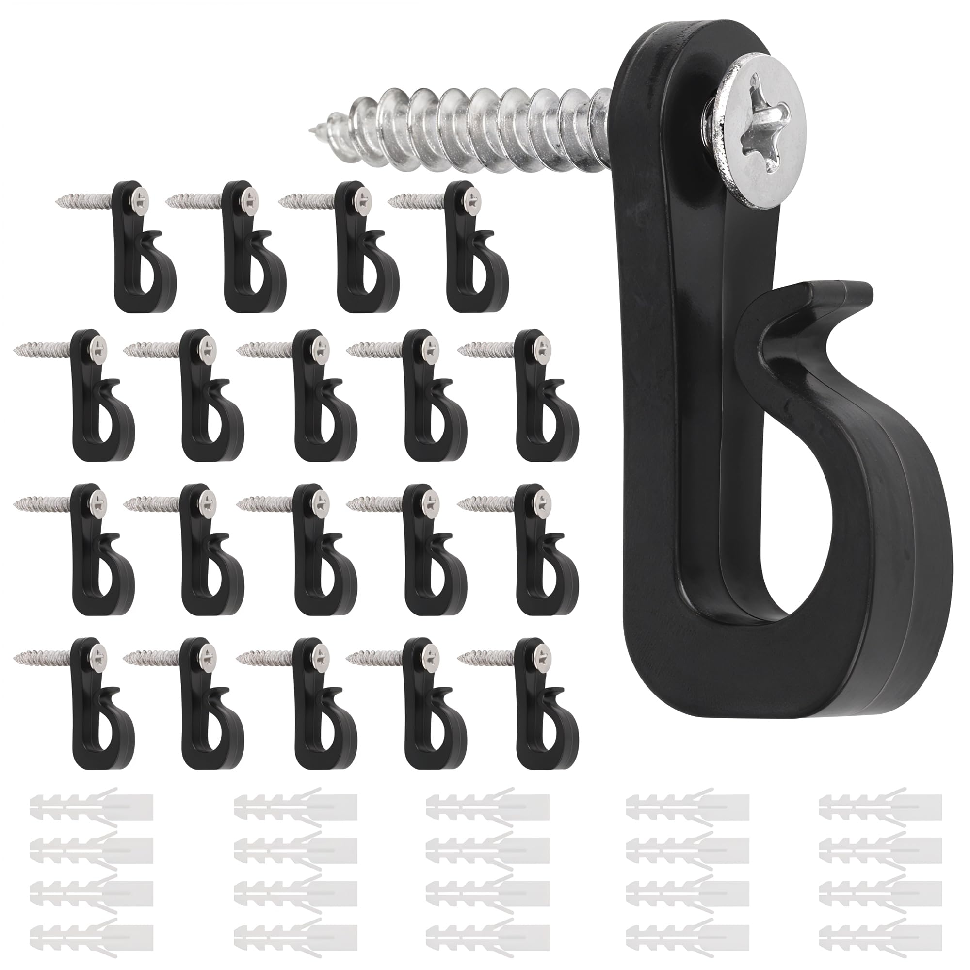Trimming Shop 20 Pack Q Hanger Screw in Hooks with Safety Buckle
