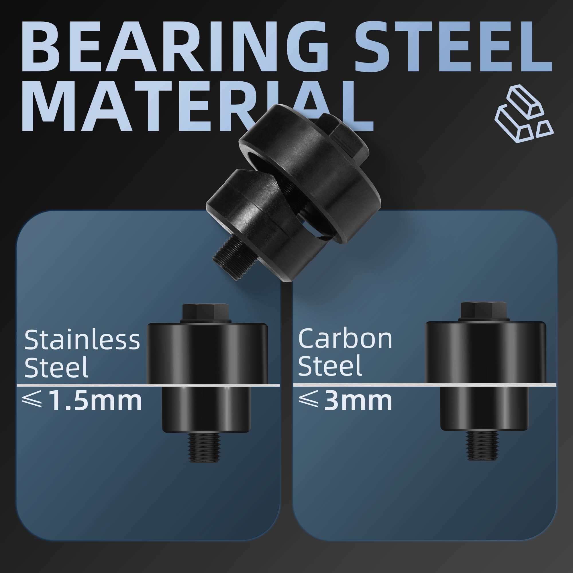 Perforatrice en Métal Diamètre 35 mm Hexagonale Emporte-Pièce pour Évier Inox Ouvre-Trous Perforateur de Trous en Tôle de Acier pour évier, Plaque en Acier, Inoxydable, Métal